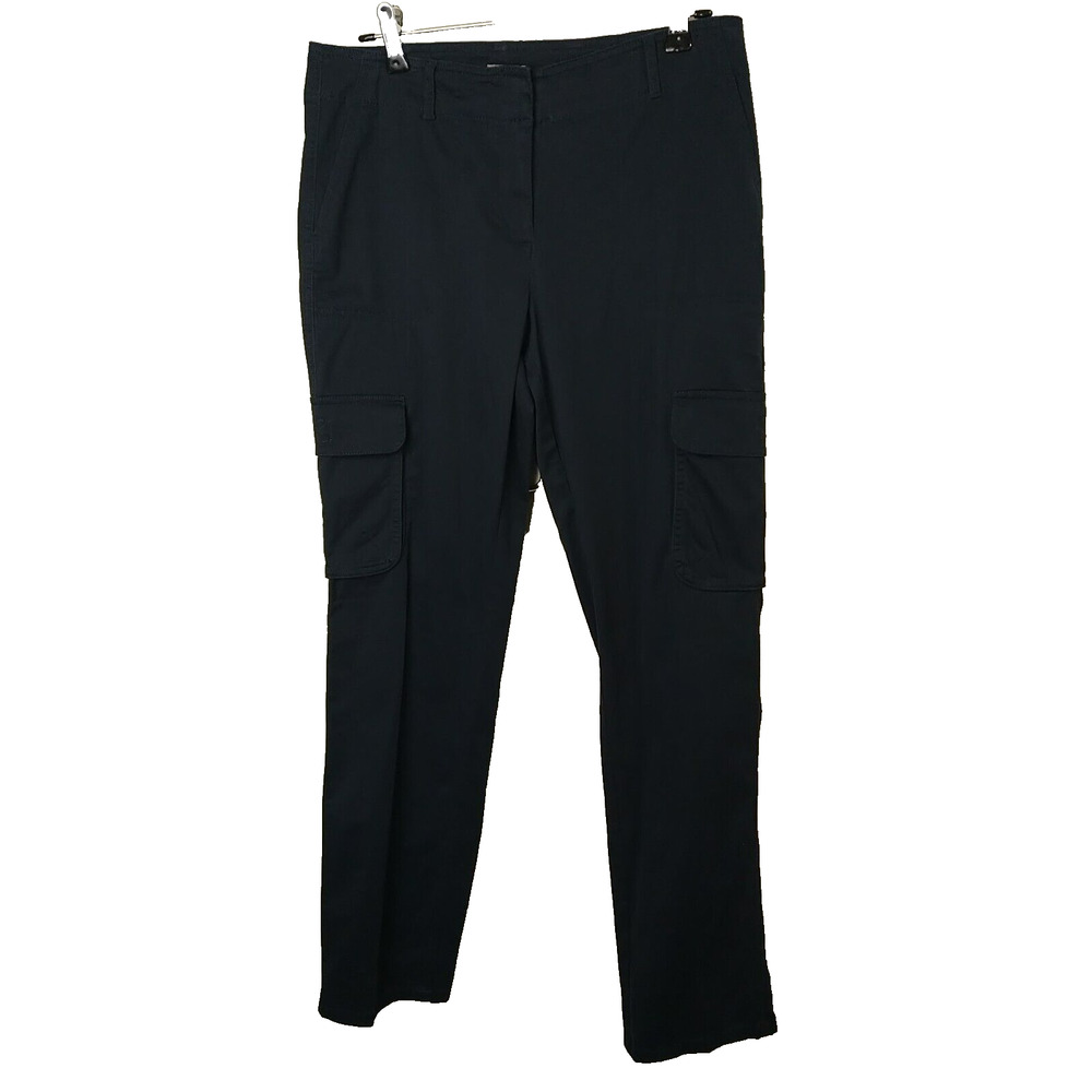 J. Jill Woman 8 Pants Blue Chino Cargo Straight Leg Stretch Casual